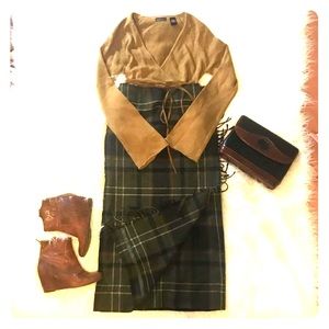 Worthington wool blend plaid skirt